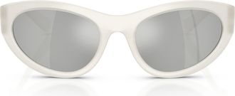 Dolce & Gabbana 54mm Cat Eye Sunglasses in Milky White /Clear Silver at Nordstrom