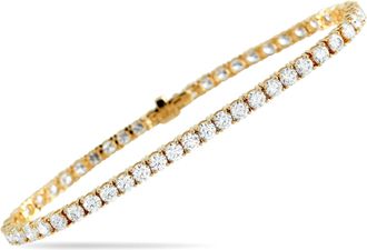 Luxury Bazaar 14K Yellow Gold 7.35ct Lab-Grown Diamond Tennis Bracelet LG11-123125