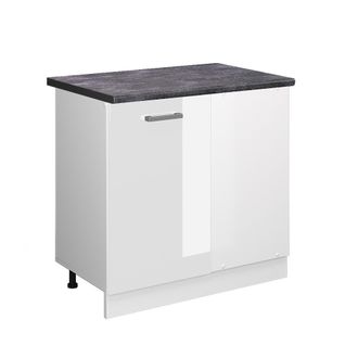 Vicco Armario De Esquina R-line, Blanco Alto Brillo, 86 Cm, Et Antracita