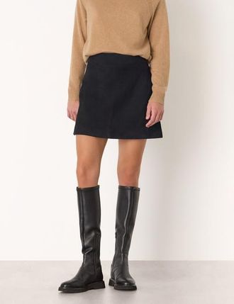 Whistles Suede A-Line Skirt in Black at Nordstrom, Size 12