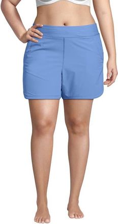 Lands End 9 Quick Dry Elastic Waist Modest Board Shorts Swim Cover-up Shorts with Panty in Lake Blue at Nordstrom, Size 26W