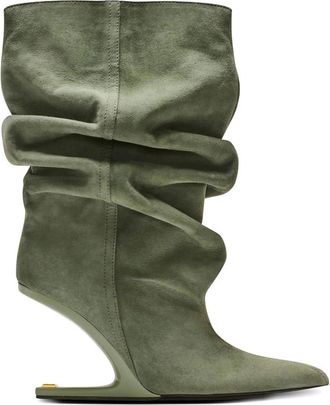 Balmain No Wedge Suede Ankle Boots