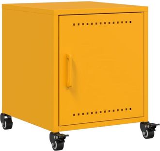 vidaXL Mesita de noche acero amarillo mostaza 36x39x43,5 cm vidaXL