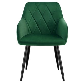 Woltu Silla De Comedor Silla Reposabrazos Silla Tapizada Con Respaldos Sillas Nordicas Silla Para Comedor Sal&oacute;n Dormitorio Cocina Pasillo Verde Oscuro Terci