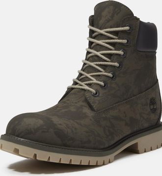 Timberland stivale stringato impermeabile da 6 pollici in nabuk verde scuro con camouflage