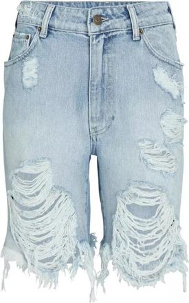 SER.O.YA Sammy Mid Rise Short - Dames - Denim shorts - Blauw - W24 - Katoen - Korte Broeken