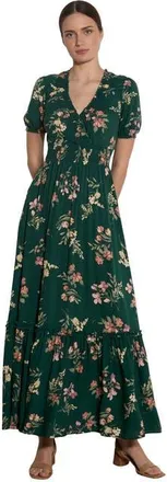 Apricot Watercolour Floral Tiered Maxi Dress in Green at Nordstrom, Size X-Small