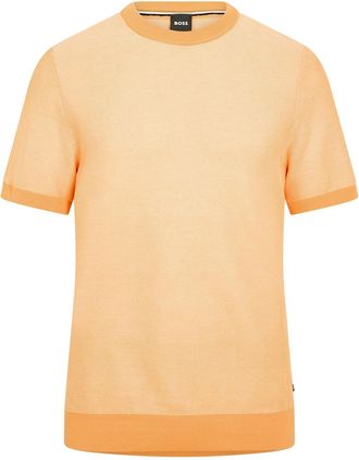 HUGO BOSS Mens Tantino Knitted T-Shirt in Medium Orange - Size X-Large