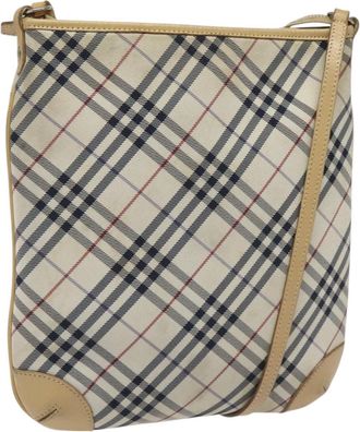 Burberry Nova Check Beige Synthetic Shoulder Bag (Pre-Owned)