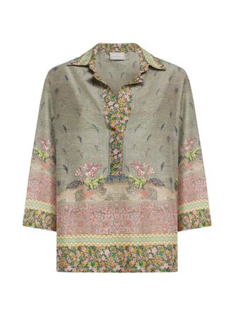 Pierre-Louis Mascia Pierre Louis Mascia Womens Printed Silk Shirt