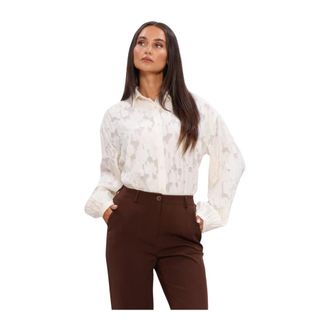 Ydence Ydence - Winslet Blouse - Dames - Blouses & Shirts - Wit - Maat: XS Nylon