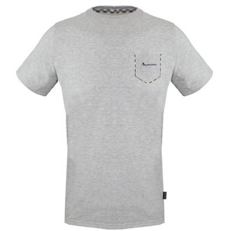 Aquascutum Heren Geruit Pocket T-Shirt (Grijs)