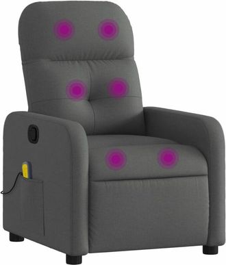 vidaXL Vidaxl - Sillón de masaje reclinable de tela gris oscuro