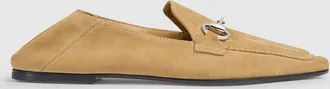 Gucci Womens Jordaan Soft Loafer, Beige, Suede