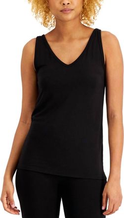 Alfani Womens Ultra Soft Modal Tank Top In Classic Black