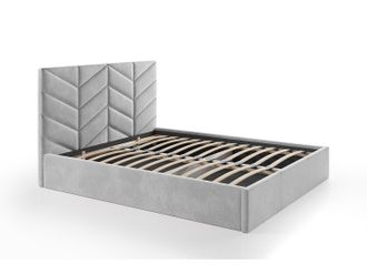 Vente-Unique Canap&eacute; abatible de 180 x 200 cm - Tela texturizada - Gris - JUSTANI