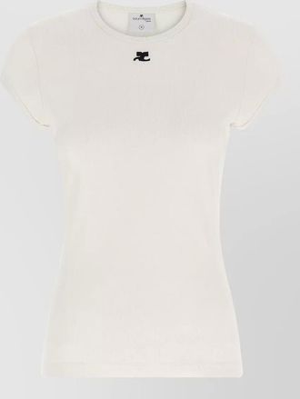 Courr&egrave;ges baby logo short sleeve crew neck t-shirt