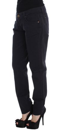 Ermanno Scervino Womens Blue Cotton Blend Casual Fit Pants