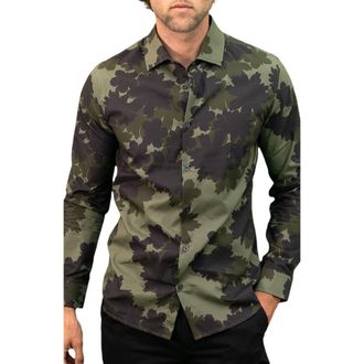 Lords of Harlech Norman Button-Up Shirt in Salerno Floral Sage at Nordstrom, Size X-Large