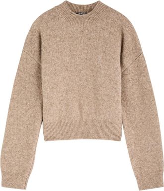 Jacquemus Le Maille Logo Alpaca-blend Jumper - Brown Camel - L (UK14 / L)