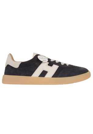 Hogan Black Calfskin Low-Profile Monogram Sneakers