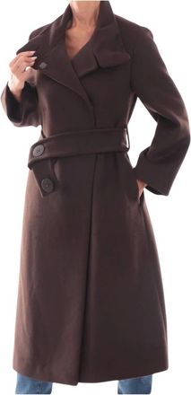 A|X Armani Exchange Abrigo de Lana Cruzado - Coats - Mujer - Marr&oacute;n - XS