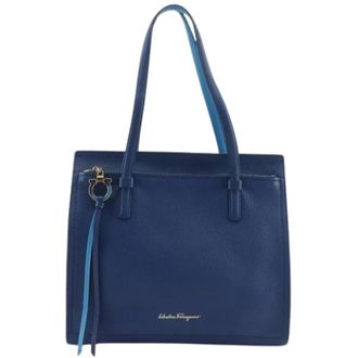 Ferragamo Pre-owned Tote Bags, female, Blue, Size: ONE SIZE Pre-owned Tote bag