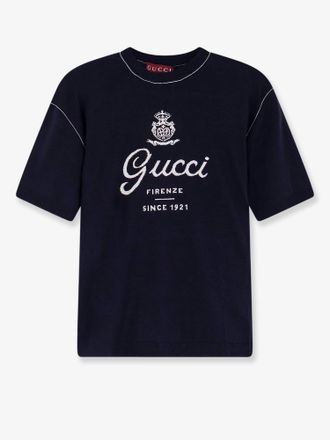 Gucci Maglia in seta e lino con intarsio Gucci Firenze Since 1921 - GUCCI - gender_Man