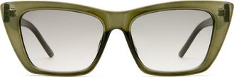 AIRE Solstice 53mm Cat Eye Sunglasses in Steel /Khaki Grad at Nordstrom