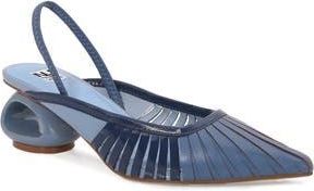 Ninety Union Alllison Pointed Tie Kitten Heel Slingback Pump in Blue Multi at Nordstrom Rack, Size 13