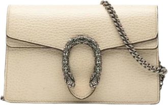Gucci Pre-owned Cross Body Bags, female, Beige, Size: ONE SIZE Pre-owned Leather Crossbody Bag