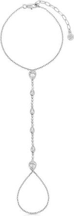 Ettika Aphrodite Cubic Zirconia Hand Chain in Silver at Nordstrom