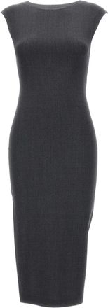 Jacquemus Grey La Robe Alba Sleeveless Virgin Wool Midi Dress