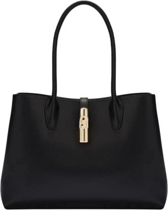 Furla Goccia M Tote - Dames - Shoppers - Zwart - ONE Size - Leer - Tassen