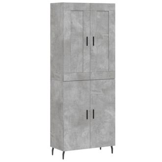 vidaXL Aparador Alto Madera Contrachapada Gris Hormig&oacute;n 69,5x34x180 Cm Vidaxl