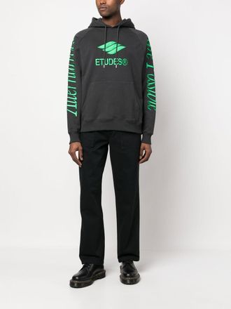&Eacute;tudes Studio Logo-Embroidered Organic Cotton Hoodie - Black