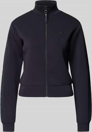 Guess Regular Fit Sweatjacke aus Viskose-Mix in Graphit, Gr&ouml;&szlig;e XL