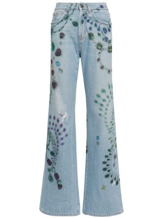 John Richmond high-rise wide-leg jeans - Blue