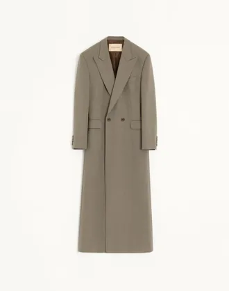 Valentino Cappotto Valentino in lana leggera double con nodo Uomo TAUPE 44