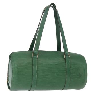 Louis Vuitton Soufflot Handbag Epi Leather Green Leather Handbag (Pre-Owned)