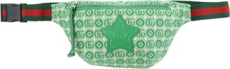 Gucci Childrens Belt Printed Gg Coated Canvas Green Canvas Handbag (Pre-Owned)