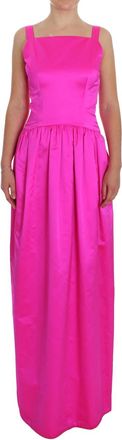 Dolce & Gabbana Dolce Gabbana Fuchsia Zijde Maxi Jurk