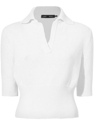 Proenza Schouler Reeve cotton-blend polo top - White