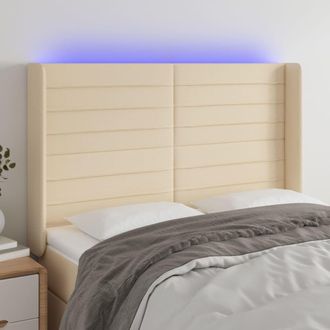 vidaXL Cabecero Con Led De Tela Color Crema 147x16x118/128 Cm Vidaxl