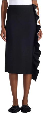 Liviana Conti Gekruiste Midi Rok - Dames - Midirokken - Zwart - M - Rokken