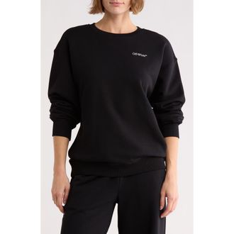 Off-white Embroidered Crewneck Sweatshirt in Black Night at Nordstrom Rack, Size Medium