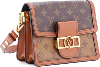 Louis Vuitton Dauphine Shoulder Bag Reverse Monogram Canvas Mini crossbody bag - Bruin