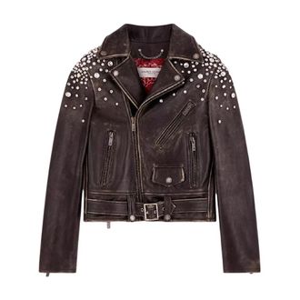 Golden Goose Crystal Embellished Leather Jacket
