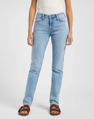 Lee Straight-Jeans LEE Lee Jeans Marion Straight, Damen, Gr. 28, L&auml;nge 33, blau, Obermaterial: 84% Baumwolle CO. 14% Polyester PES. 2% Elasthan EL., Jeans