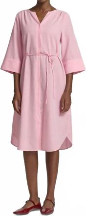 b.young Ime Striped Shirt Midi Dress In Raspberry Rose Stripe